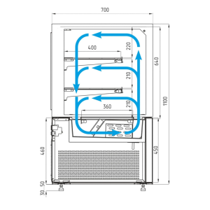 Витрина кондитерская Carboma KC71-110 VV 1,2-2 (9005) открытая - Изображение 4