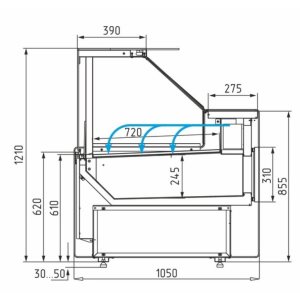 Витрина холодильная Carboma GC111 SM 1,25-1 (1008 Темный дуб) (без боковин) - Изображение 5