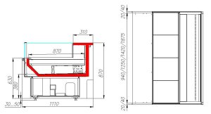 Витрина холодильная Carboma GC110 VM 0,94-2 (ВХСо-0,94 Carboma CG 110 (динамика)) (сталь) - Изображение 2