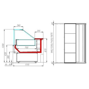 Витрина морозильная Carboma GC110 SL 1,5-1 (ВХСн-1,5 Carboma GC 110) (1006 дуб) - Изображение 2