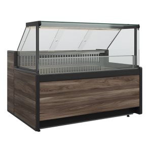 Витрина холодильная Carboma GC111 SV 0,94-1 (1008 Темный дуб) (газлифт, без боковин)