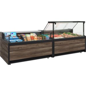 Витрина холодильная Carboma GC111 VV 2,5-1 (1008 Темный дуб) (динамика, газлифт, без боковин) - Изображение 3