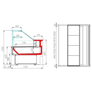 Витрина холодильная Carboma GC110 VV 1,5-1 (ВХСр-1,5 Carboma CG 110 (динамика)) (сталь) - Изображение 2