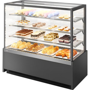 Витрина кондитерская Chilz VETE KUB 130 серый матовый, шлифованная нержавейка