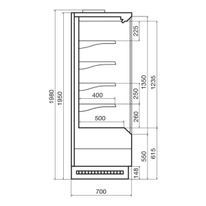 Горка холодильная Dazzl Vega 070 H195 Plug-in 100 фруктовая - Изображение 3