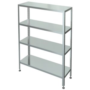 Стеллаж с 4-я сплошными полками МХМ С-4-0,5/1,0/1,6 (нержавейка) 
