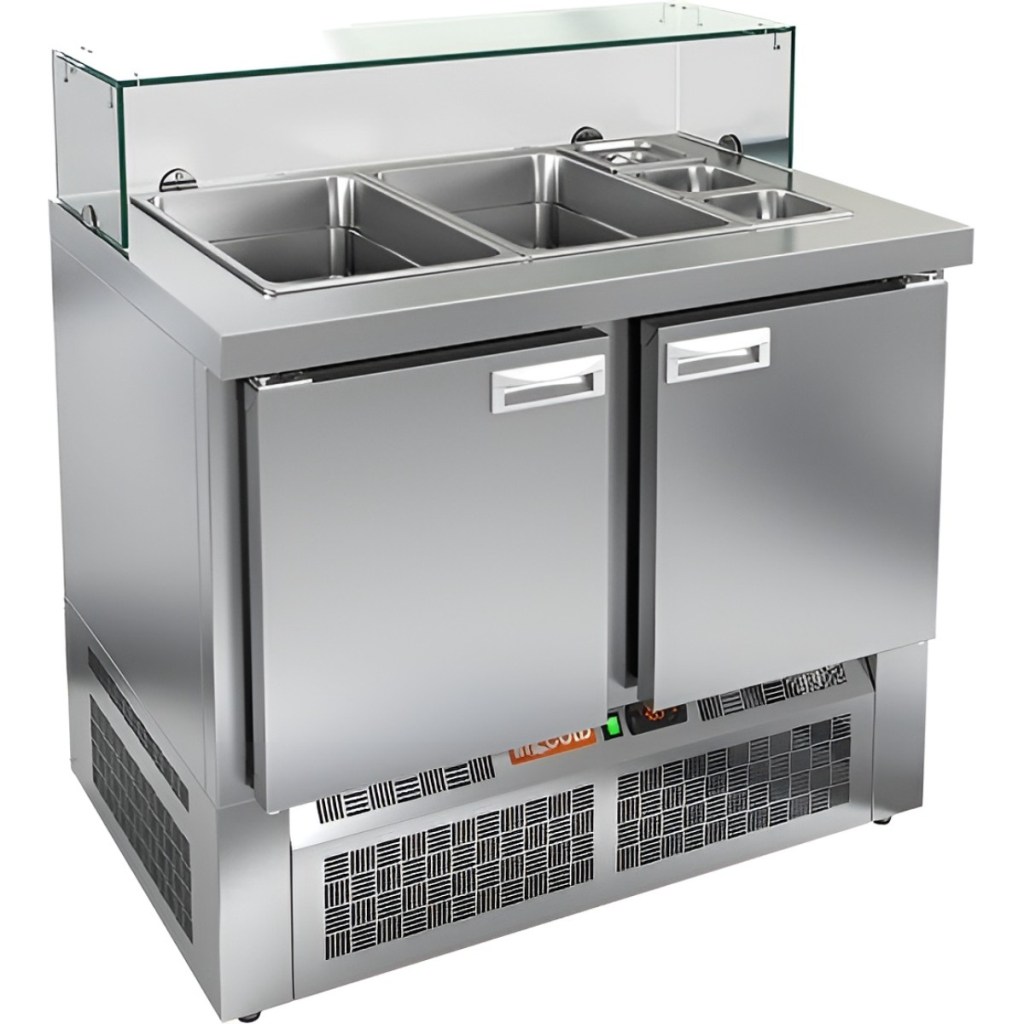 Стол холодильный для салатов HiCold SLE3-11GN низкое стекло