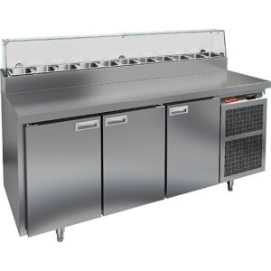 Стол холодильный для пиццы HiCold PZ2-111/GN (1/6H) стекло (R290)