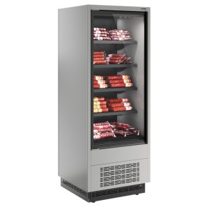 Горка холодильная Carboma FC20-07 VV 0,7-1 0300 STANDARD фронт X1 (версия 2.0) (9006-9005) (бок металл)