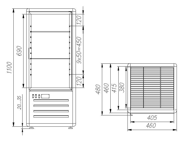 Витрина кондитерская Carboma D4 VM 120-1 (R120C бежево-коричневый, стандартные цвета) - Изображение 2