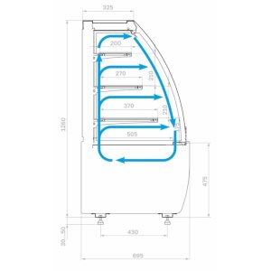 Витрина кондитерская Carboma K70 VM 0,9-2 Standard открытая, горка (версия 2.0) (9005) - Изображение 2