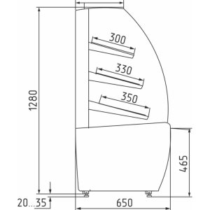 Витрина кондитерская Carboma K70 N 0,9-1 Light Bread Паттерн (0107 Ольха) хлебная, со стеклом - Изображение 2